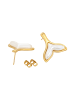 faina Women Earrings in Gold With White