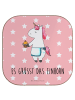 Mr. & Mrs. Panda Untersetzer Glas Einhorn Muffin mit Spruch in Rot Pastell