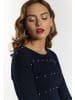 faina Damen Pullover Mit Strass-Steinen in Marine