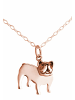 Gemshine Halskette mit Anhänger Bulldoge Hund in rose gold coloured