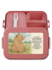 Mr. & Mrs. Panda Lunchbox Bär Schulterblick Design mit Spruch in Rot Pastell