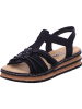 rieker Keilsandalette in schwarz