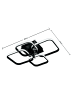 Tphecda Deckenlampe LED eckig 4-flammig 60W nicht dimmbar in Schwarz 60x46x10 cm