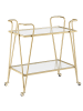 Beliani Servierwagen NOTI in Gold/Transparent - (W) 76 x (H) 83 x (L) 45 cm