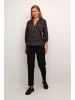 Kaffe Langarm-Bluse KAsigrid in Midnight/ Sand Graphic Dot