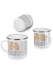 Mr. & Mrs. Panda Emaille Tasse Braut Tag mit Spruch in Heather Grey