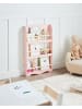 Beliani Bücherregal LILOET in Rosa/Braun - (W) 60 x (H) 100 x (L) 12 cm