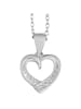 Adeliás Damen Anhänger – Herzanhänger aus 925 Silber mit Zirkonia in silber