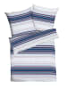 JACK 2 tlg. Seersucker Bettwäsche 135x200cm Marine Stripe in Blau/ Weiß/ Rot