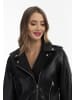 faina Damen Bikerjacke Aus Kunstleder in Schwarz