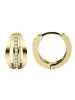 Adeliás Damen Ohrringe – Klappcreole aus 333 Gold mit Zirkonia in gold