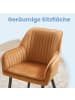 SONGMICS 6er-Set: Esszimmerstuhl in karamellbraun - (B)60 x (H)85 x (T)62.5 cm