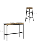 HOMCOM Bartisch-Set in Rustikal-Braun 105L x 40B x 90H cm