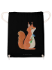 Mr. & Mrs. Panda gym tasche Eichhörnchen Blume ohne Spruch in Schwarz
