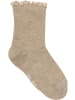 Minymo Kinder Socken "Socks with Lettuce Hem (2-Pack)" in Braun