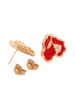 faina Women Stud Earrings in Rose Gold Red