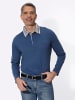 Sieh an! Langarm-Poloshirt in jeansblau