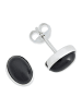 mantraroma 925er Silber - Ohrstecker (L) 8 x (B) 6 mm mit Onyx