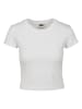 Urban Classics Urban Classics Damen Ladies Stretch Jersey Cropped Tee in white
