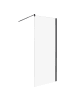 Beliani Duschwand AHAUS in Transparent/Schwarz - (W) 80 x (H) 190 x (L) 80 cm