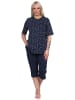 NORMANN kurzarm Schlafanzug Caprihose Pyjama - 72719 in marine