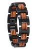Holzkern Herrenarmband Edelstahl mit Holz Acoustic Zebrano/Schwarz