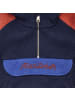 MANITOBER Wollwalk Hoody in Blue/Rust