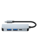 TechProtect 4in1 Multifunktonsadapter V2 in Grau HUB USB-C auf 2xUSB, HDMI, USB-C in Grau