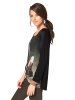 Aniston CASUAL Langarmshirt in schwarz-grasgrün-beige