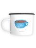 Mr. & Mrs. Panda XL Emaille Tasse Kaffee Tasse ohne Spruch in Weiß