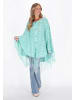 IZIA Women Poncho in turquoise