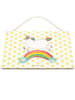 Mr. & Mrs. Panda Deko Schild Einhorn Regenbogen ohne Spruch in Weiß