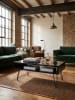 KADIMA DESIGN Couchtisch 100x50x40 cm Mango Massivholz Metall Sofatisch, Design