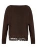 Zero  Strickpullover mit Spitzenkante in Chocolate Plum
