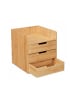 relaxdays Schreibtisch Organizer in Natur - (B)30 x (H)33 x (T)31 cm