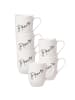 Villeroy & Boch 6er Set Becher mit Henkel 'Je t'aime' Becher Liebe Statement 290 ml weiß in weiß