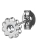 ANELY Ohrstecker 3er Set mit Blumen und Creolen in Silber