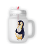Mr. & Mrs. Panda Trinkglas Mason Jar Pinguin Diät ohne Spruch in Transparent