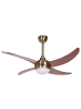Beliani 2-tlg Deckenventilator mit Licht CHACANA in Messing/Braun