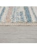 KADIMA DESIGN Teppich Flachgewebe Pflegeleicht RIDGE Rauten gestreift Wohnzimmer in Blau-Beige