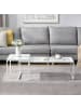 FineBuy Couchtisch in Weiß / Glas / 100x40x35