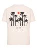 F4NT4STIC Ladies Everyday Tee Escape Discover the World Palm Trees in pink