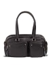 DuDu Pocket Schultertasche Leder 33 cm in nero