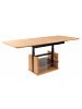 58 aufm Kessel COUCHTISCH höhenverstellbar und ausziehbar Cissy 120x54x70 Wildeiche