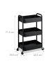 relaxdays Rollwagen in Schwarz - (B)43,5 x (H)71,5 x (T)29,5 cm