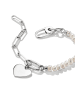 Thomas Sabo Charm-Armband Paperclip Und Perlen Mit Einem Connect Link in silber, weiß