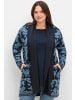 sheego Longstrickjacke in tiefblau-gemustert