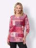 Sieh an! 3/4-Arm-Shirt in fuchsia-traube-bedruckt