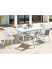 Beliani 7-tlg Gartentisch Set VALCANETTO/BUSSETO in Weiß/Grau/Braun