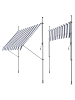 pro.tec Klemmmarkise in Dunkelblau Weiß (B)400cm